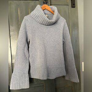 VINTAGE '90 Storm Cloud Blue J.CREW Cowl Neck Knit Sweater sz M RARE